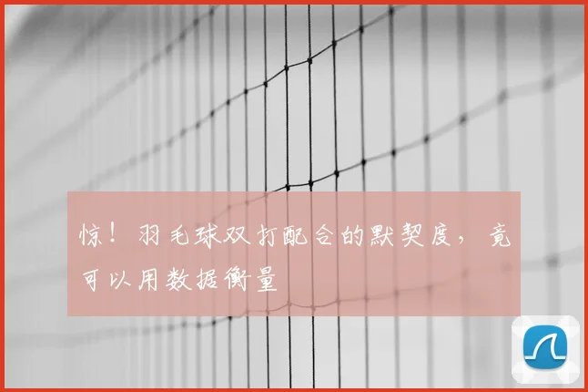 惊！羽毛球双打配合的默契度，竟可以用数据衡量